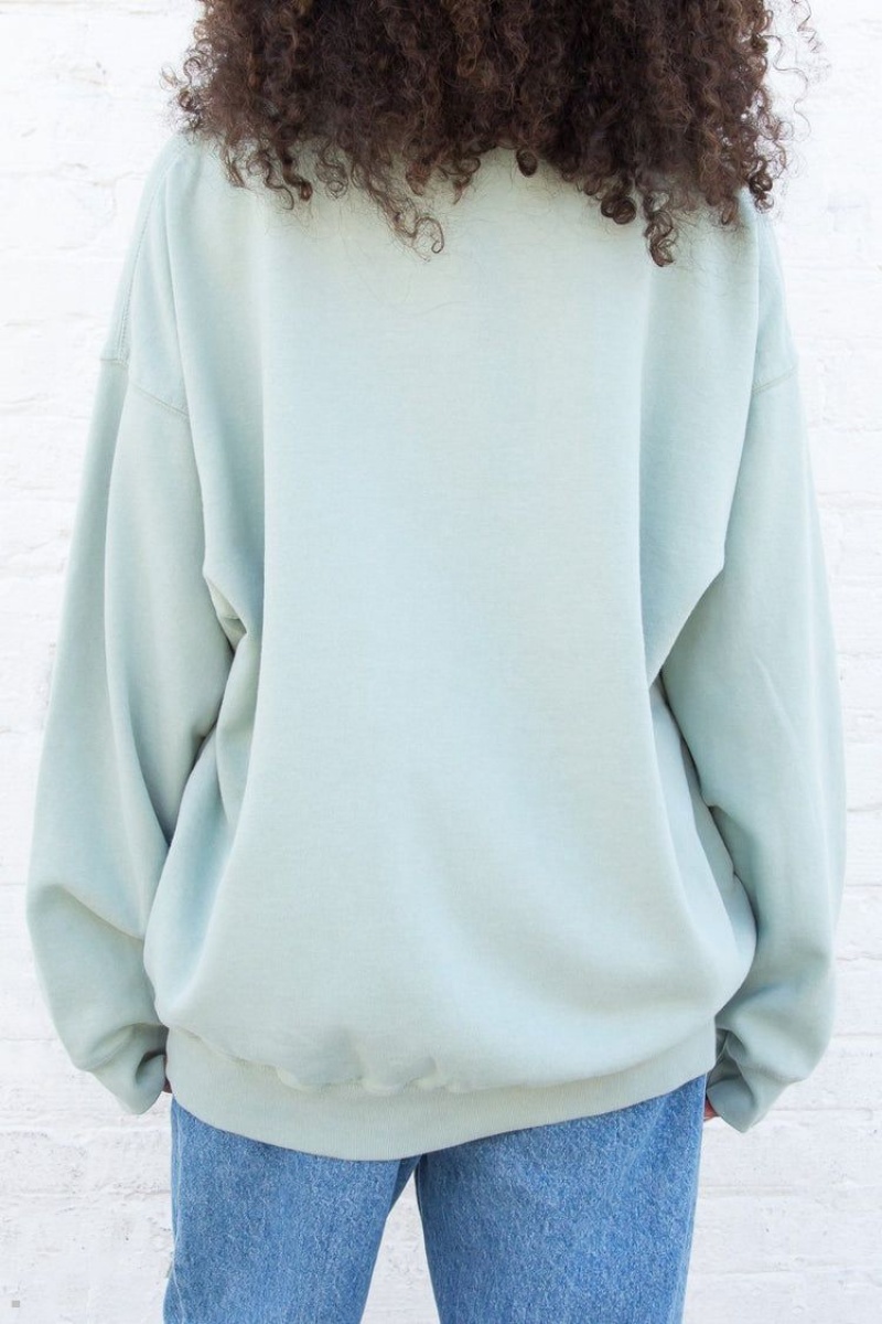 Sweatshirt Brandy Melville Erica Oversized Menthe | CTG-96595867